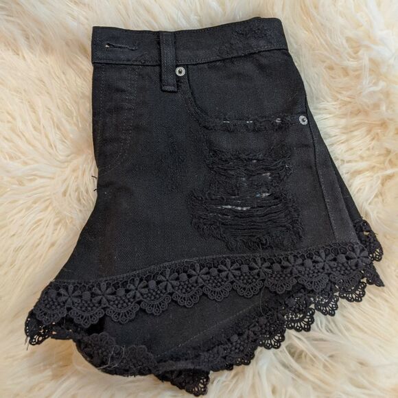 Carmar Denim Black distressed Shorts size 25 - Picture 5 of 7